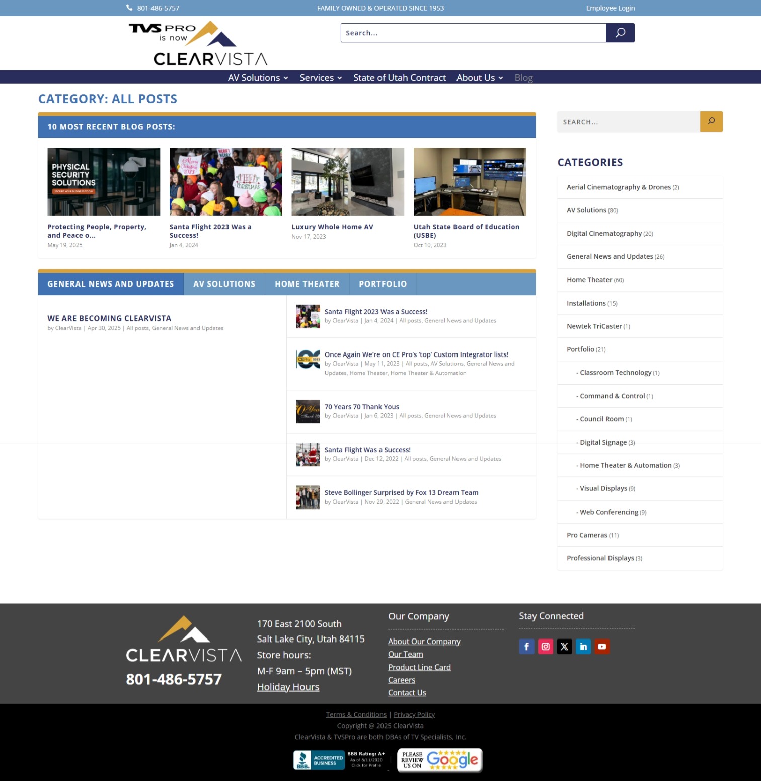 Blog Index Web Page from GoClearVista.com